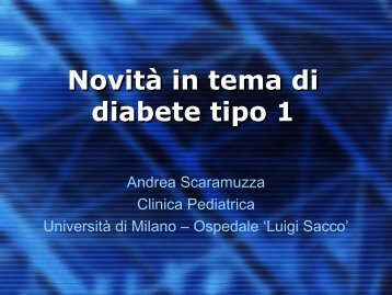 Novità in tema di diabete tipo 1 - Ospedale Luigi Sacco