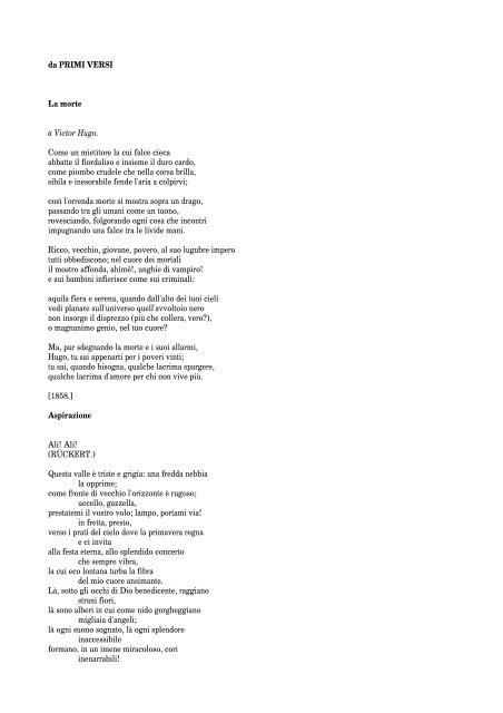 Da Primi Versi La Morte A Victor Hugo Come Un Mietitore Psyco