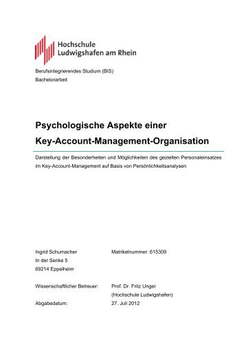 Psychologische Aspekte einer Key-Account ... - Lars Satow