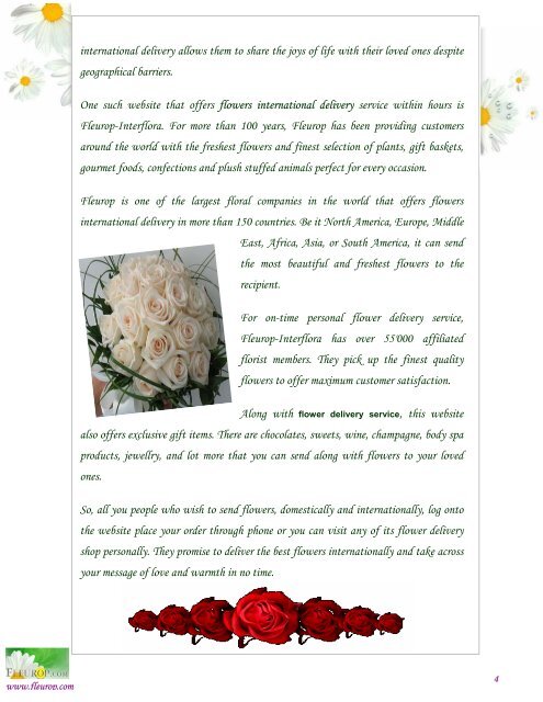 International Flower & Gifts Delivery!!! - Fleurop