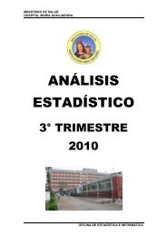 Información Estadística. 3° Trimestre 2010 - Ministerio de Salud