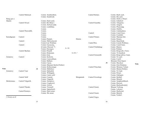 John Leland's Itinerary in Wales - Historical texts and images