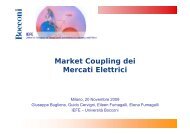 Market Coupling dei Mercati Elettrici - Iefe - Università Bocconi