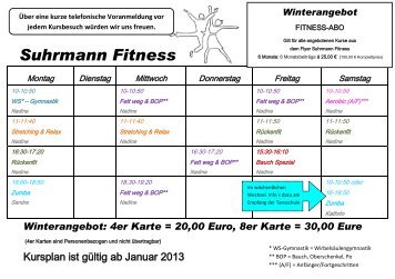 Suhrmann Fitness - Tanzschule Suhrmann GmbH