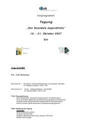 „Der Suizidale Jugendliche“ 19. - 21. Oktober 2007 Ort - Deutsche ...