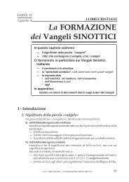 La FORMAZIONE dei Vangeli SINOTTICI I LIBRI ... - Didaskaleion