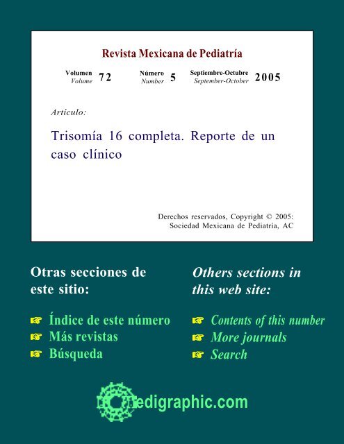 Trisomía 16 completa. Reporte de un caso clínico - edigraphic.com