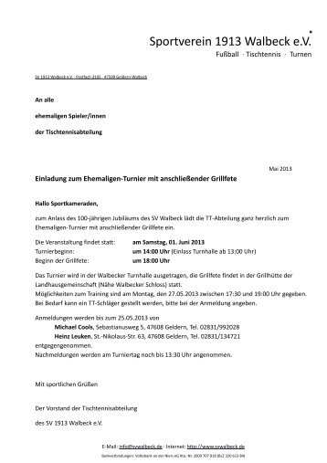 Anmeldeformular zum download - SV-Walbeck