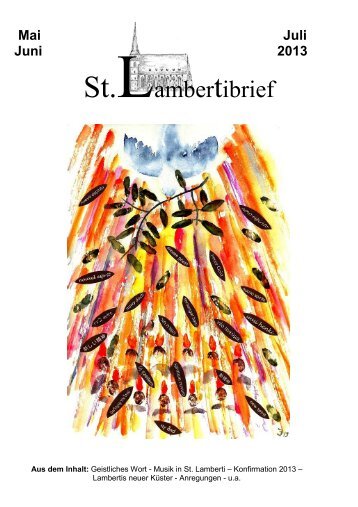 Gemeindebrief Mai Juni Juli 2013 - St. Lamberti Hildesheim