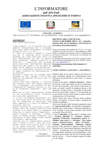 Scarica PDF - APA Pad Associazione Patavina Apicoltori in Padova