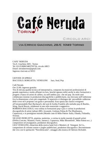 cafè neruda dal 18 al 30 aprile.pdf - ARCI Piemonte ARCI Piemonte