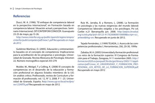 Perles por competencias del profesional en Psicología - Centro de ...