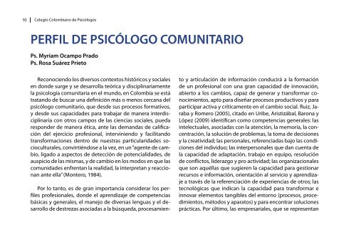 Perles por competencias del profesional en Psicología - Centro de ...