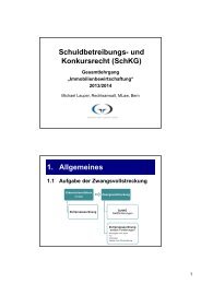 Schuldbetreibungs- und Konkursrecht (SchKG) 1. Allgemeines - SVIT