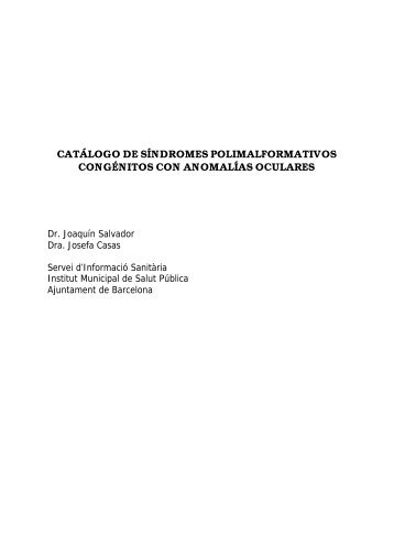 catálogo de síndromes polimalformativos - Agència de Salut Pública ...