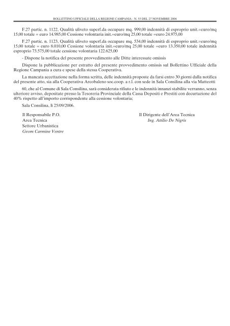 Decreto prot. n. 31052 - Regione Campania