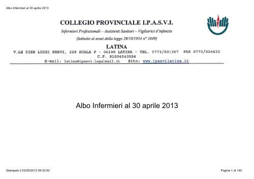 Albo Iscritti - Collegio Ipasvi Latina