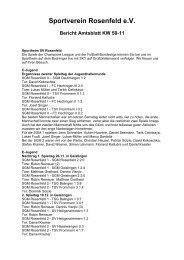 Sportverein Rosenfeld eV Bericht Amtsblatt KW 50-11 - SV Rosenfeld