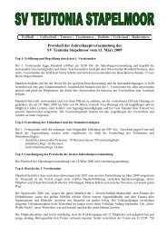 Protokoll der Jahreshauptversammlung 2009 - SV Teutonia ...