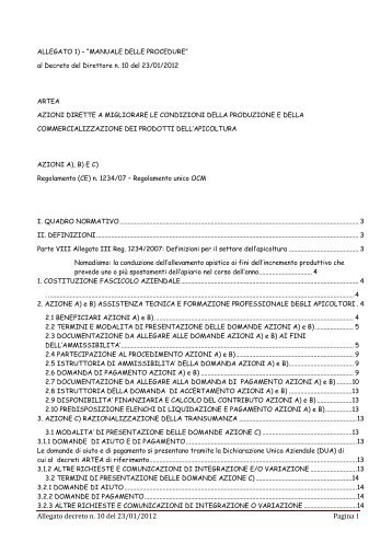 Allegato1) Manuale delle procedure - Artea Toscana