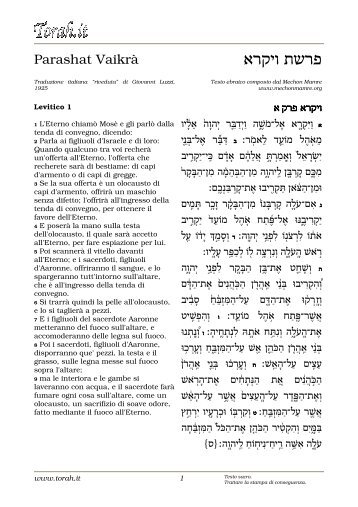 Tora_files/Torah-3 LEVITICO.pdf - LA MIA FORZA E' LA BIBBIA, il ...
