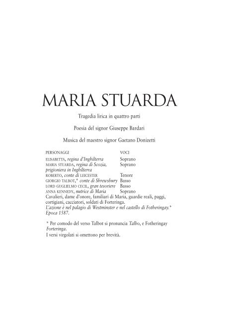 Gaetano Donizetti Maria Stuarda - musica ... - Teatro La Fenice