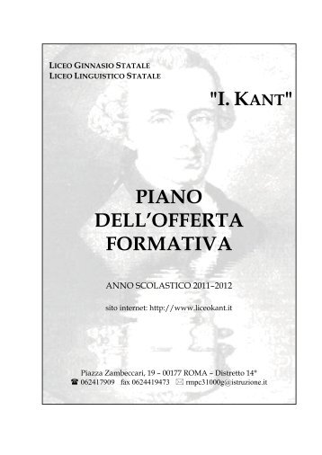 piano dell'offerta formativa - Liceo Ginnasio Immanuel Kant