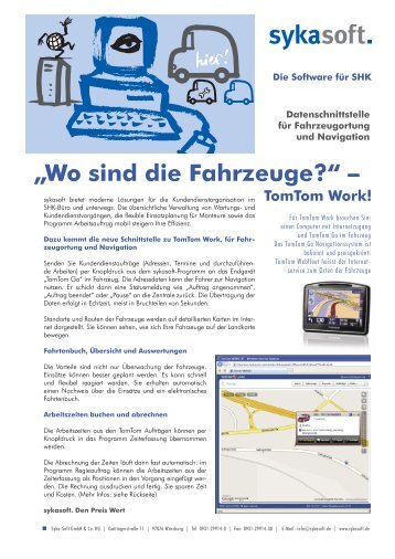 Flyer zur TomTom Schnittstelle als PDF - sykasoft