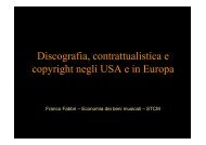 Discografia, contrattualistica e copyright negli USA e ... - Franco Fabbri