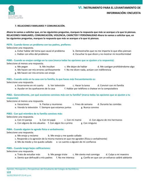 Perfil de nuestros alumnos - Colegio de Bachilleres