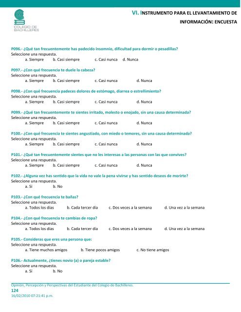 Perfil de nuestros alumnos - Colegio de Bachilleres