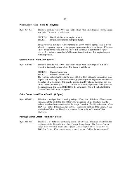 Truevision TGA, File Format Specification, Version 2.0 as - DCA