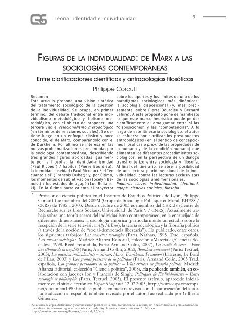 Figuras de la individualidad: de Marx a las sociologías ...