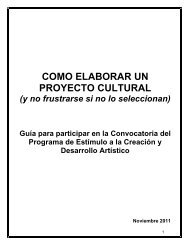 Manual de cómo elaborar un proyecto cultural PECDA