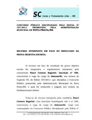 SCCursos e Treinamentos Ltda. - ME CONCURSO PÚBLICO ...