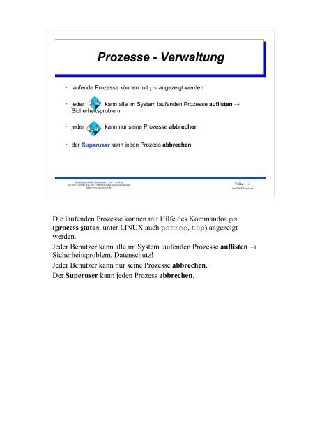 UNIX-Einführungsskript - Christoph Stockmayer GmbH