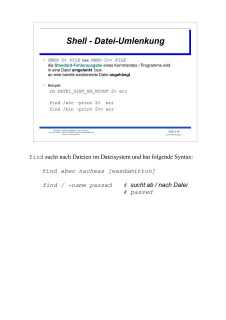 UNIX-Einführungsskript - Christoph Stockmayer GmbH