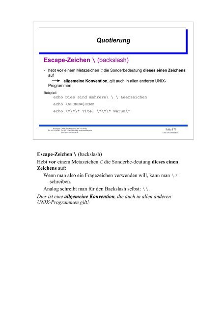 UNIX-Einführungsskript - Christoph Stockmayer GmbH