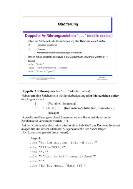 UNIX-Einführungsskript - Christoph Stockmayer GmbH