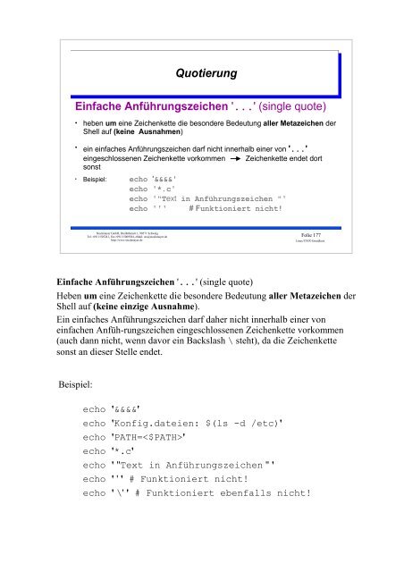 UNIX-Einführungsskript - Christoph Stockmayer GmbH