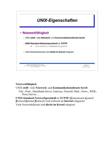 UNIX-Einführungsskript - Christoph Stockmayer GmbH