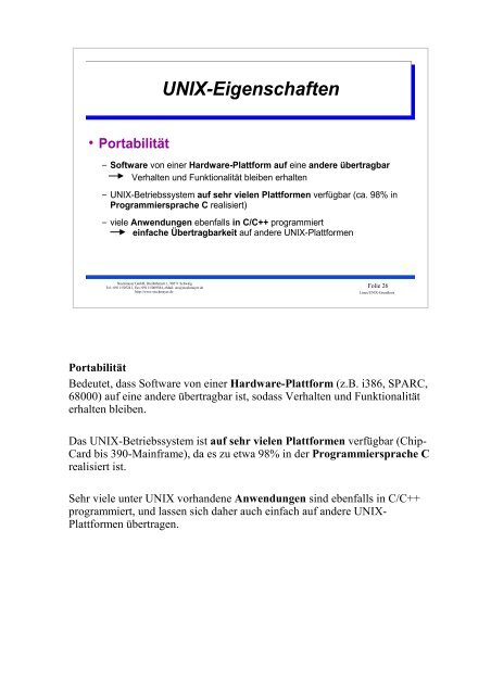 UNIX-Einführungsskript - Christoph Stockmayer GmbH