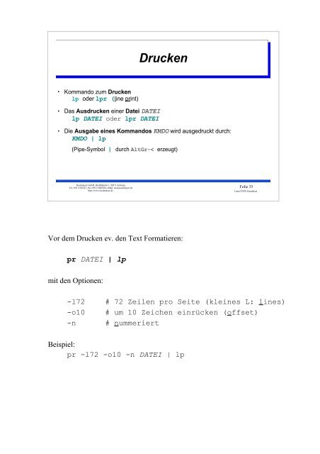 UNIX-Einführungsskript - Christoph Stockmayer GmbH