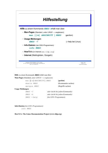 UNIX-Einführungsskript - Christoph Stockmayer GmbH