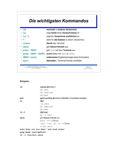 UNIX-Einführungsskript - Christoph Stockmayer GmbH