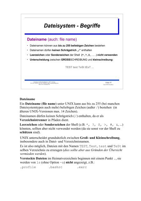 UNIX-Einführungsskript - Christoph Stockmayer GmbH