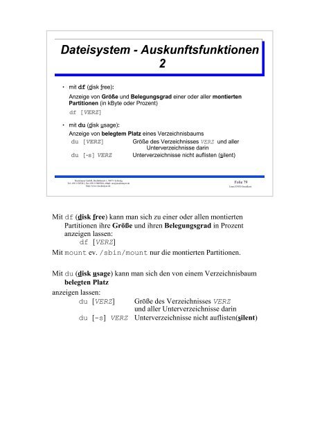 UNIX-Einführungsskript - Christoph Stockmayer GmbH