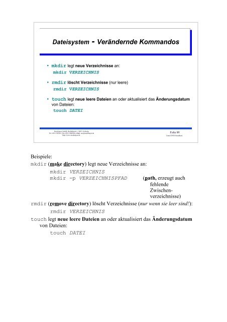 UNIX-Einführungsskript - Christoph Stockmayer GmbH