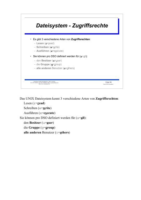 UNIX-Einführungsskript - Christoph Stockmayer GmbH