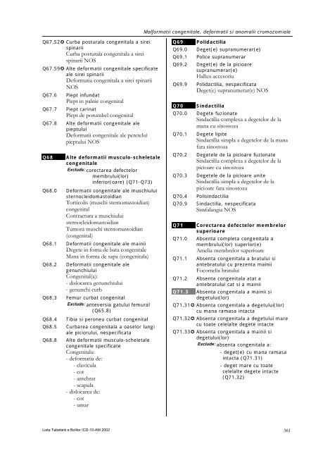 Malformatii congenitale, deformatii si anomalii cromozomiale